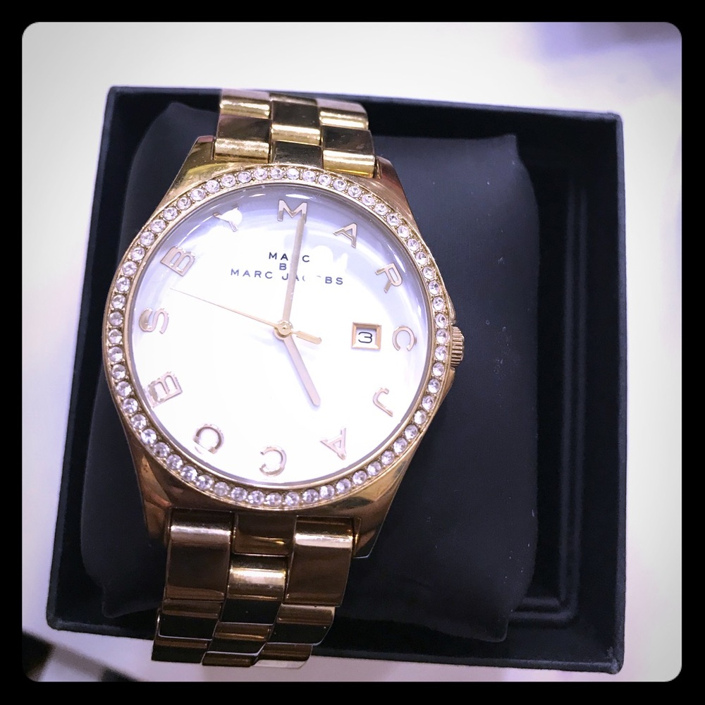 Marc Jacobs Gold Watch with box